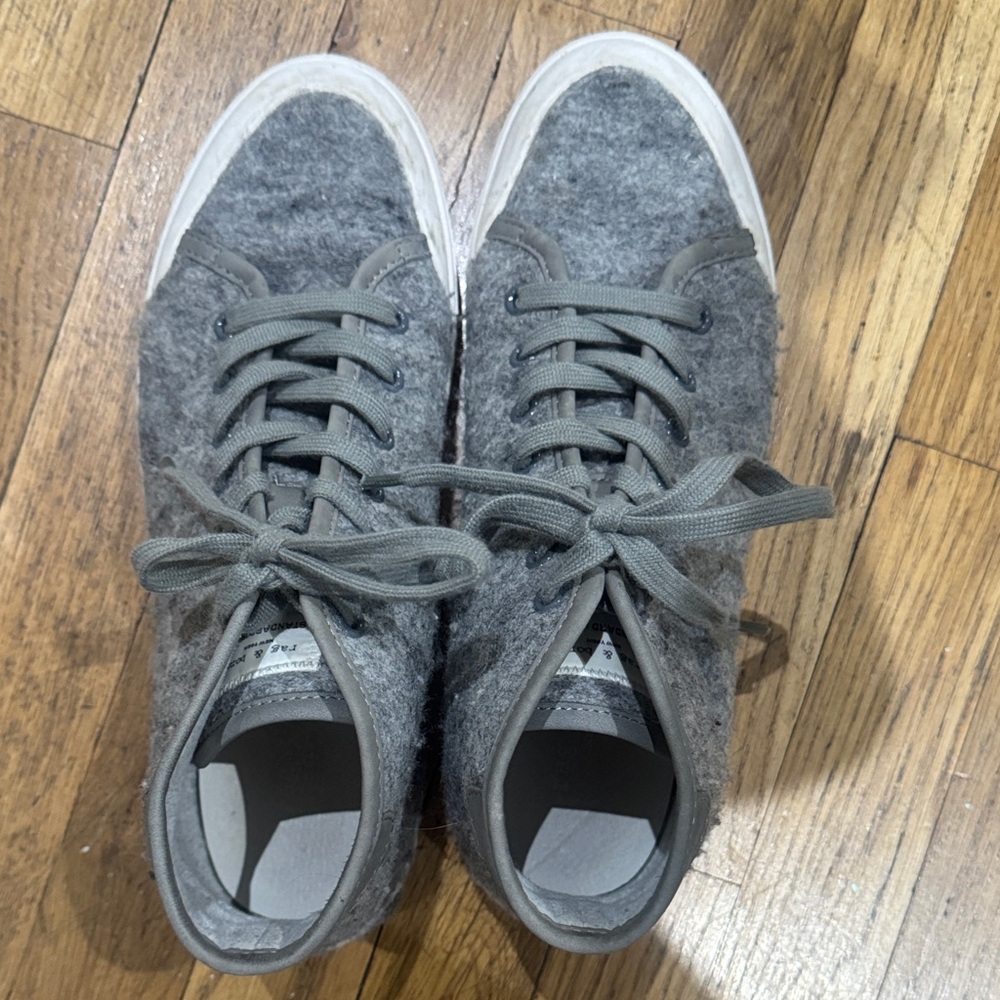 Rag & Bone Gray Wool Lace-Up Sneakers